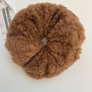 MaxMara Brown Faux Shearling Hair Scrunchie